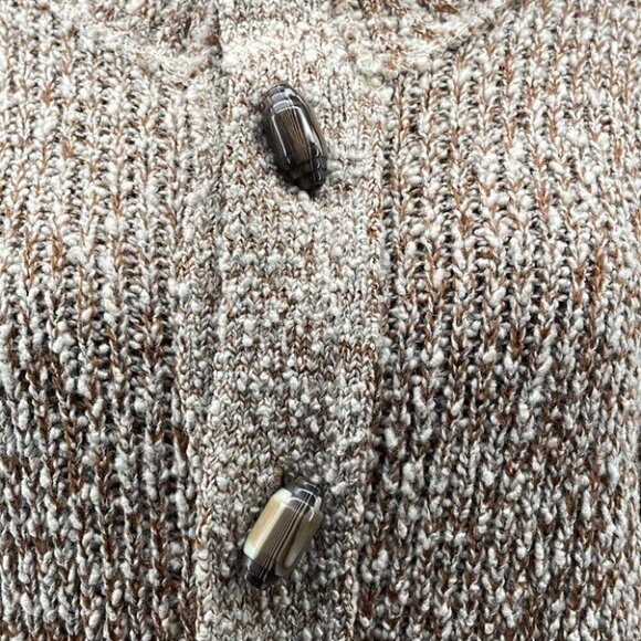 Tundra 100% pure virgin wool cardigan cottage core neutral unique toggle sz S - Picture 7 of 12